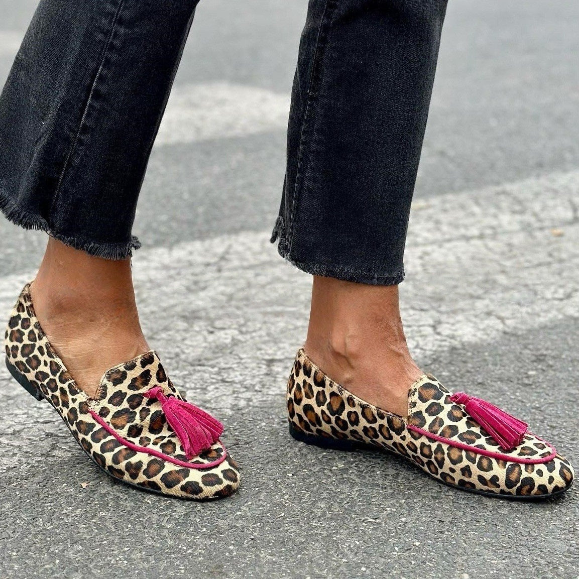 Comfortable Tassel Leopard Print Loafers
