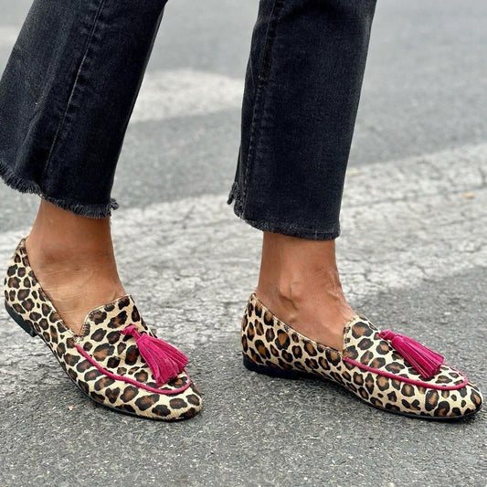Comfortable Tassel Leopard Print Loafers