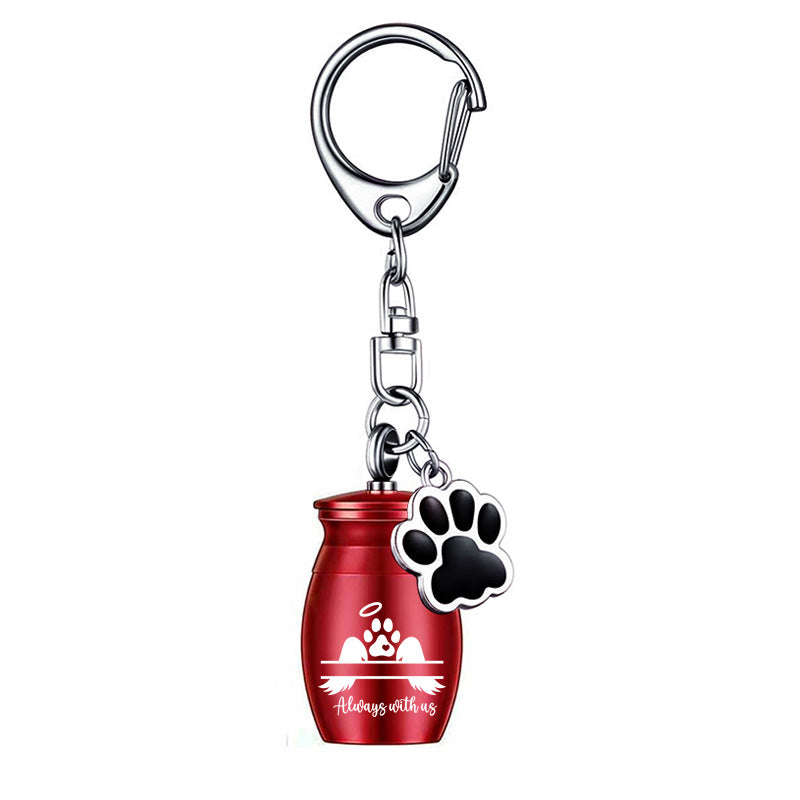 Commemorative Pet Paw Print Keychain Necklace Pendant