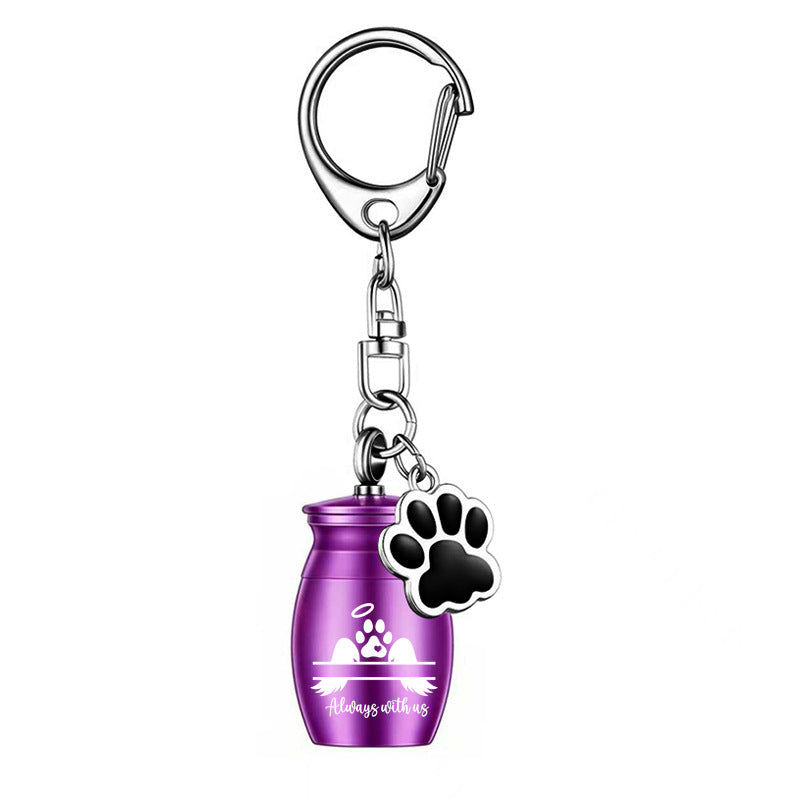 Commemorative Pet Paw Print Keychain Necklace Pendant