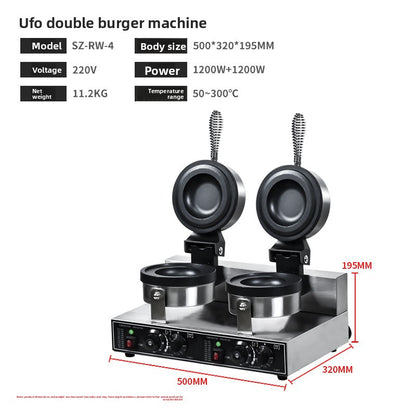 Commercial Dual Plate Sandwich Waffle Maker