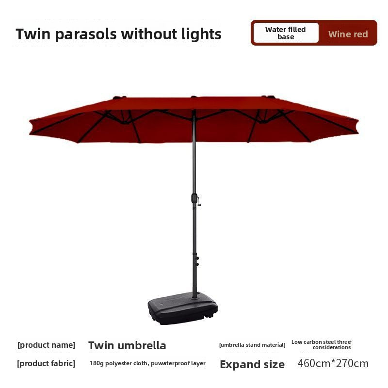 Commercial Outdoor Sun Umbrella with Water-Injection Base
