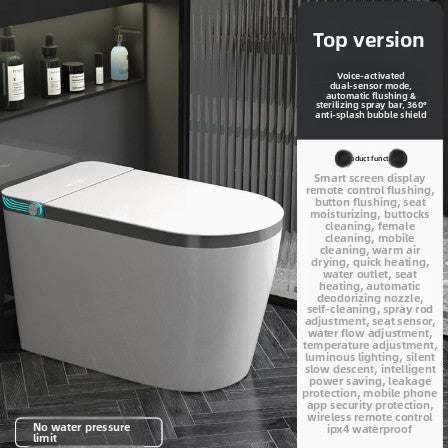 Compact Automatic Smart Toilet with Foam Shield