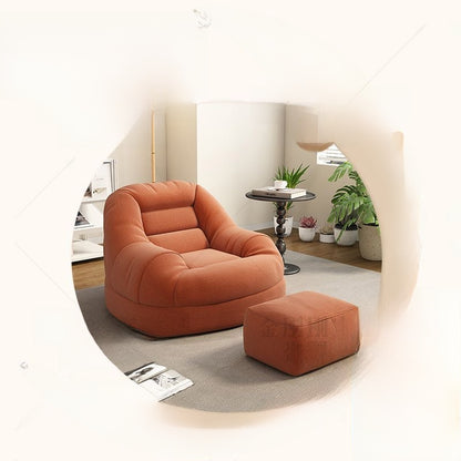 Compact Corduroy Lounge Sofa with Optional Footrest