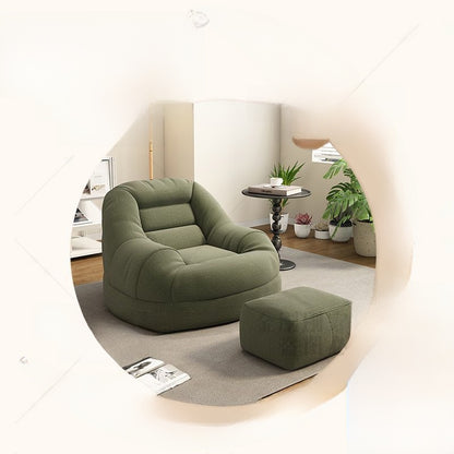 Compact Corduroy Lounge Sofa with Optional Footrest