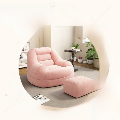 Compact Corduroy Lounge Sofa with Optional Footrest