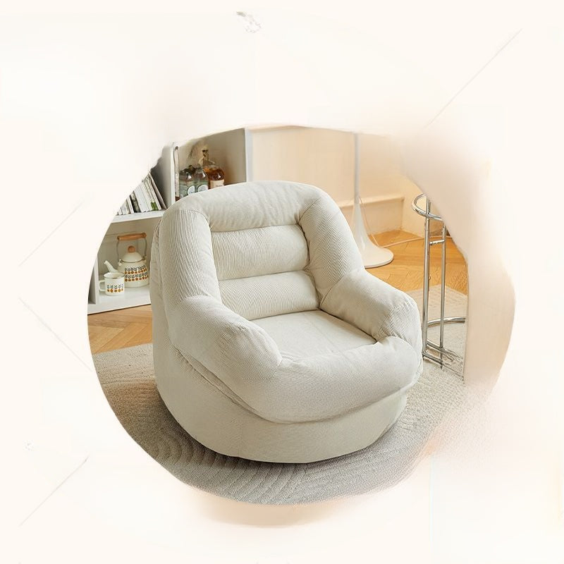 Compact Corduroy Lounge Sofa with Optional Footrest