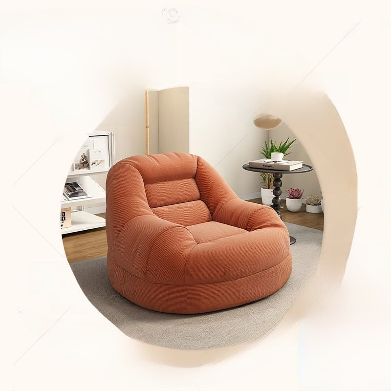 Compact Corduroy Lounge Sofa with Optional Footrest