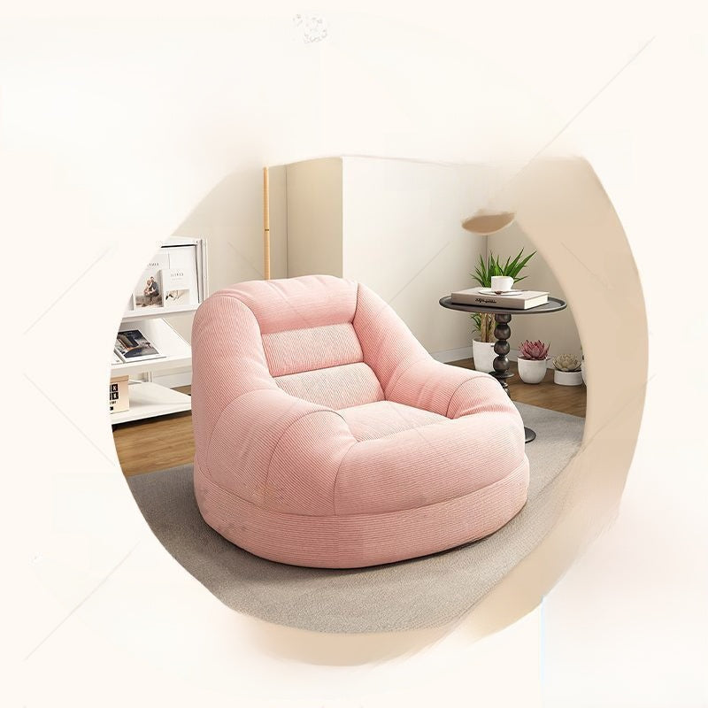 Compact Corduroy Lounge Sofa with Optional Footrest
