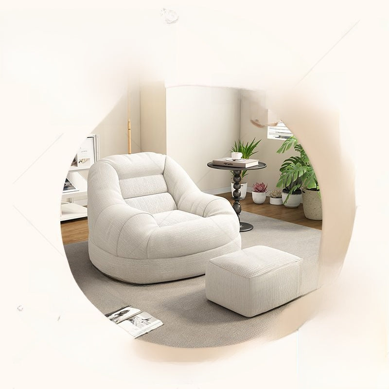Compact Corduroy Lounge Sofa with Optional Footrest