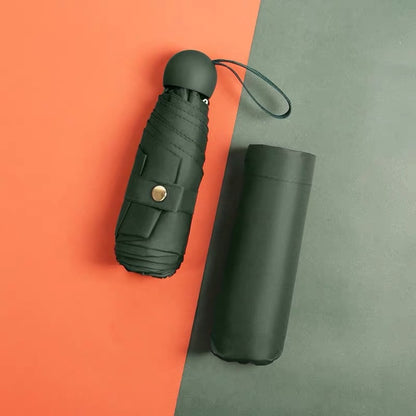 Compact Five-fold Sun Rain Umbrella