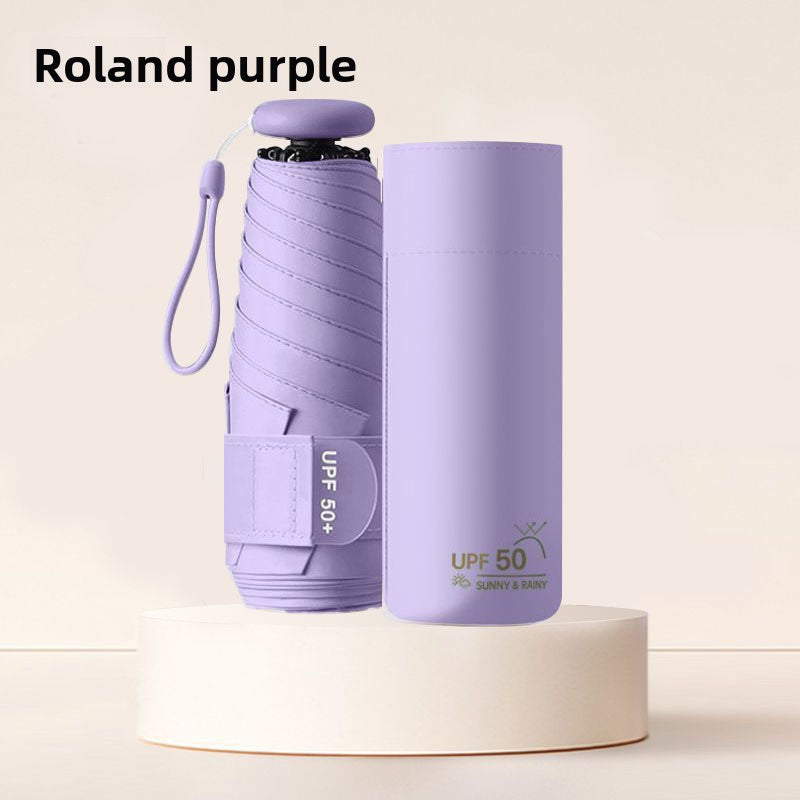 Compact Five-fold Sun Rain Umbrella