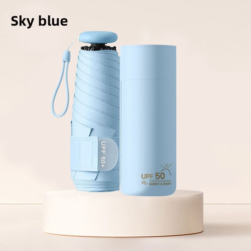 Compact Five-fold Sun Rain Umbrella