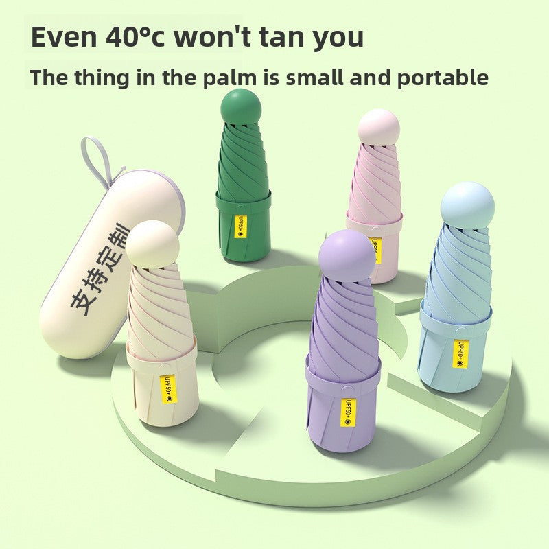 Compact Five-fold Sun Rain Umbrella