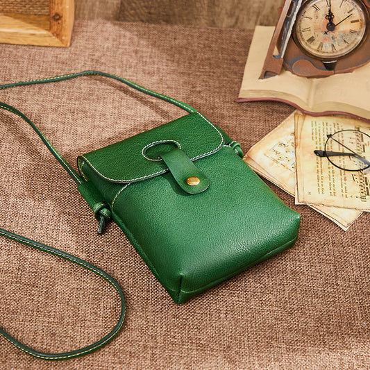 Compact Genuine Leather Crossbody Bag