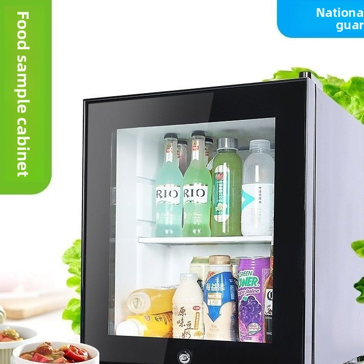 Compact Glass Door Mini Refrigerator with Lock