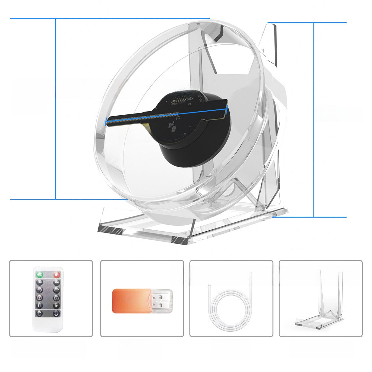 Compact LED desktop fan screen
