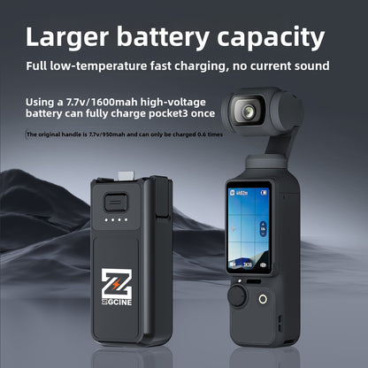 Compact Power Bank Handle for DJI Pocket 3/4 Camera