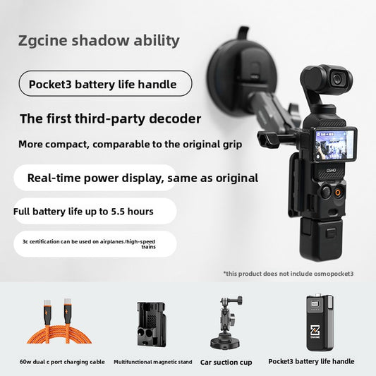 Compact Power Bank Handle for DJI Pocket 3/4 Camera