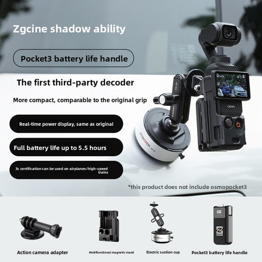 Compact Power Bank Handle for DJI Pocket 3/4 Camera