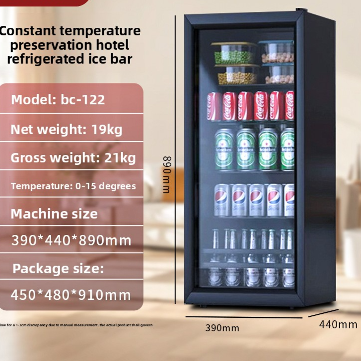 Compact Refrigerator with Transparent Glass Door