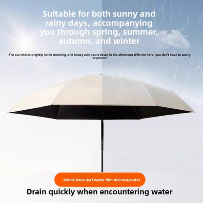 Compact UV Protection Folding Umbrella for Sun and Rain