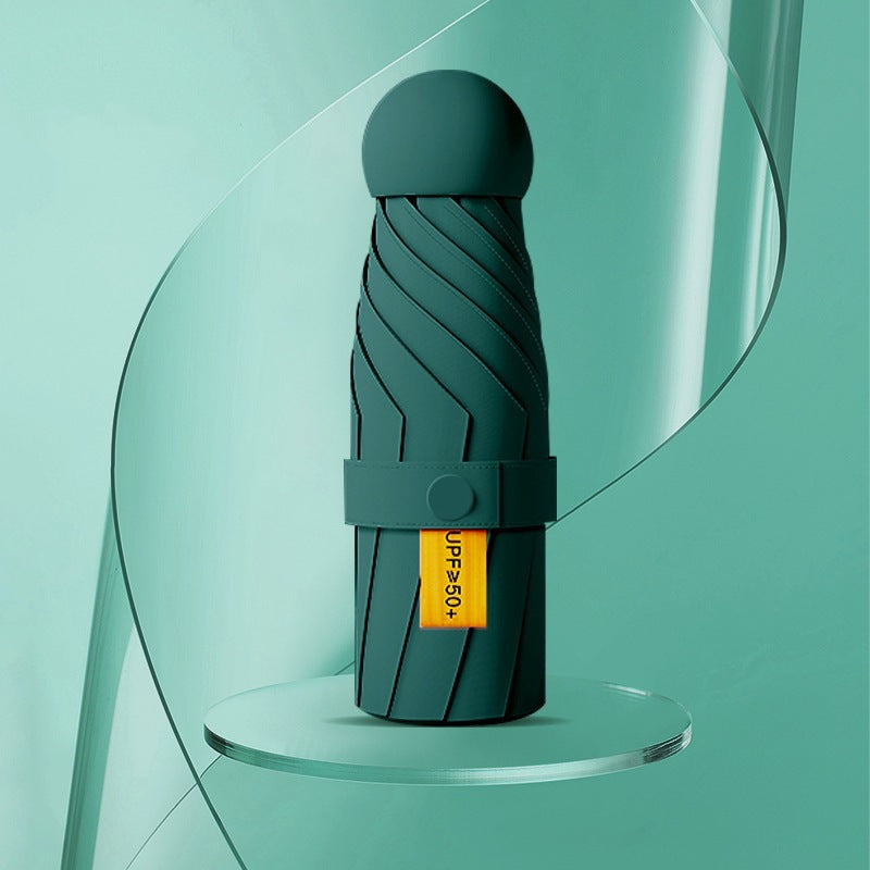 Compact UV Protection Folding Umbrella for Sun and Rain