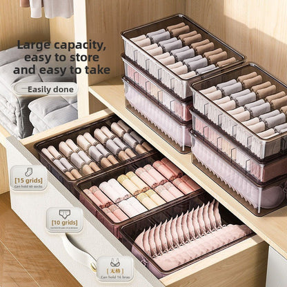 Compartmentalized Underwear Storage Box with Cover