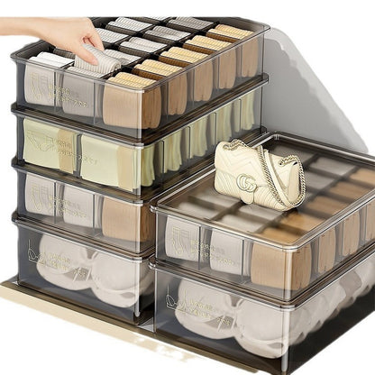 Compartmentalized Underwear Storage Box with Cover