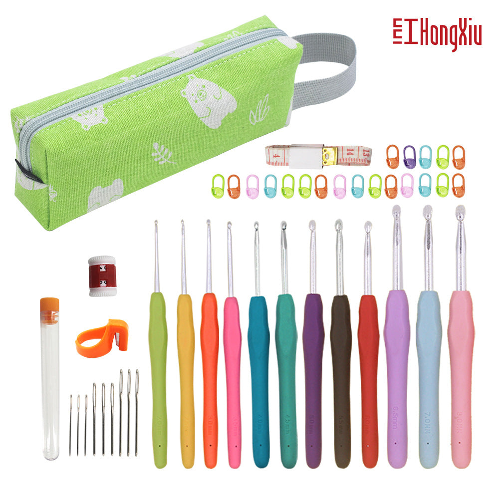 Complete Crochet Hook Set with Soft Grip Handles