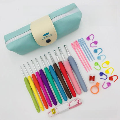 Complete Crochet Hook Set with Soft Grip Handles