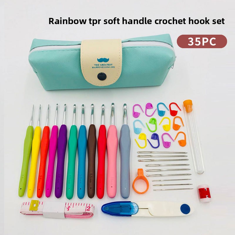 Complete Crochet Hook Set with Soft Grip Handles