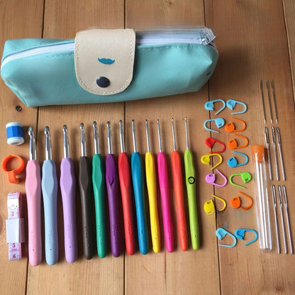 Complete Crochet Hook Set with Soft Grip Handles
