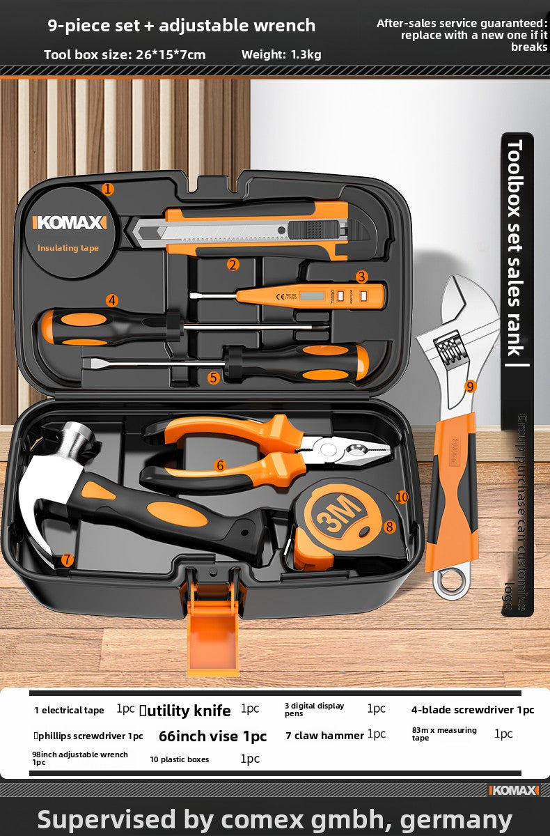Complete Household Tool Set with Toolbox