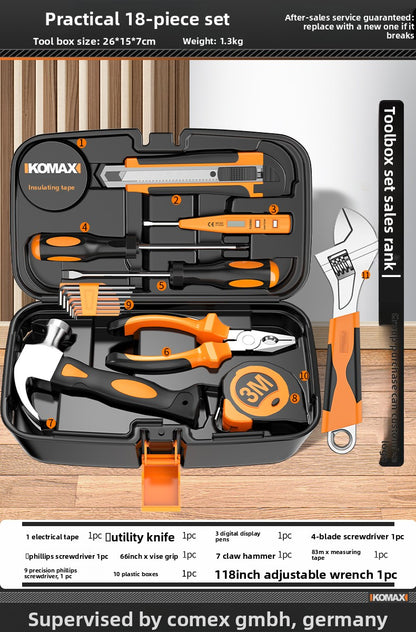 Complete Household Tool Set with Toolbox