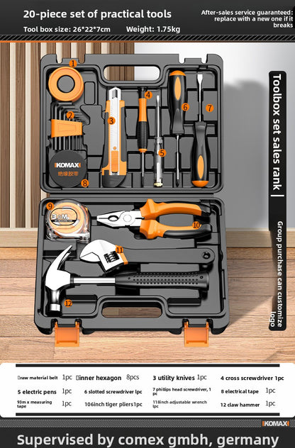 Complete Household Tool Set with Toolbox
