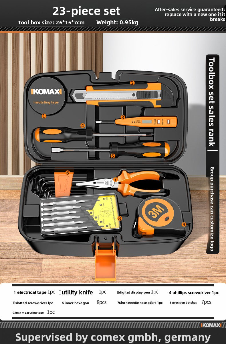 Complete Household Tool Set with Toolbox