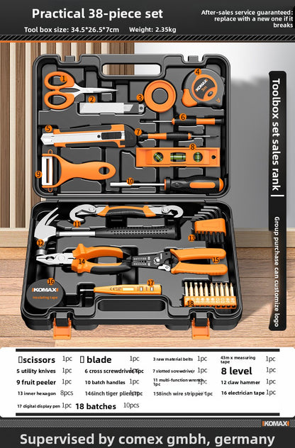 Complete Household Tool Set with Toolbox