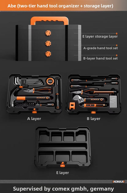 Complete Household Tool Set with Toolbox
