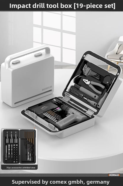 Complete Household Tool Set with Toolbox