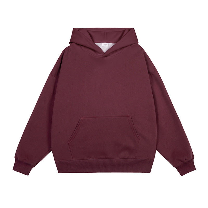 Complimentary solid-color hooded sweatshirt