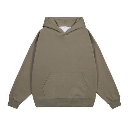 Complimentary solid-color hooded sweatshirt