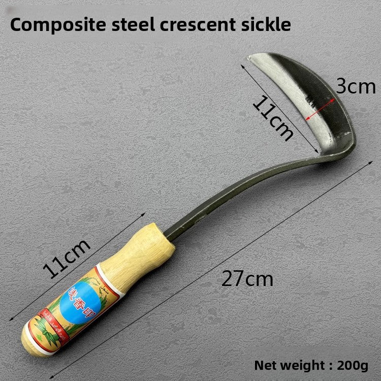 Composite Steel Curved Handle Garden Sickle
