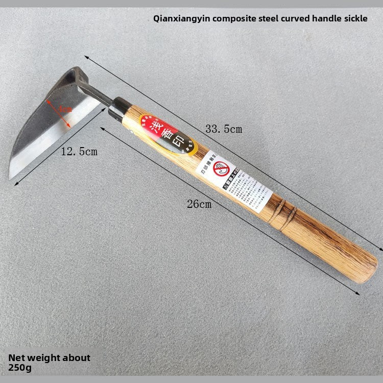 Composite Steel Curved Handle Garden Sickle