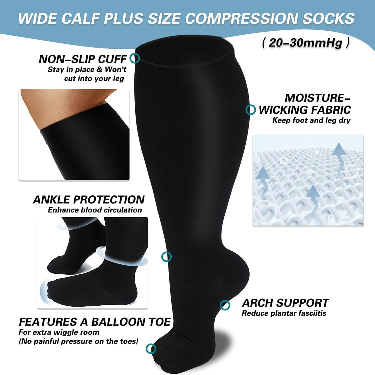 Compression Sports Socks for Running and Fitness