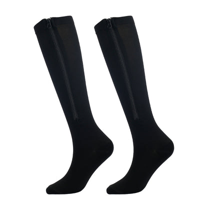 Compression Zip Socks Open Toe Elastic Support