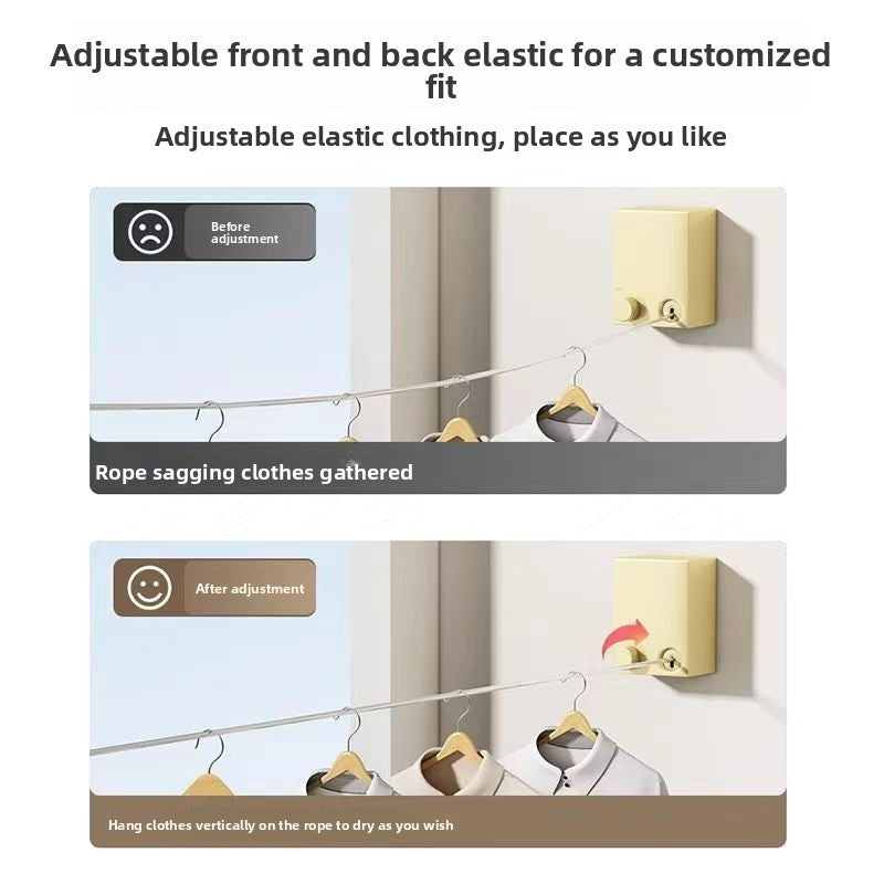 Concealed retractable clothesline for balconies