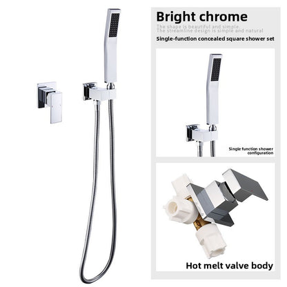 Concealed Wall-Mounted Shower Set with Handheld Showerhead