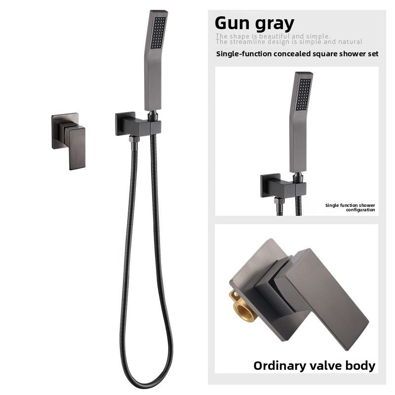 Concealed Wall-Mounted Shower Set with Handheld Showerhead