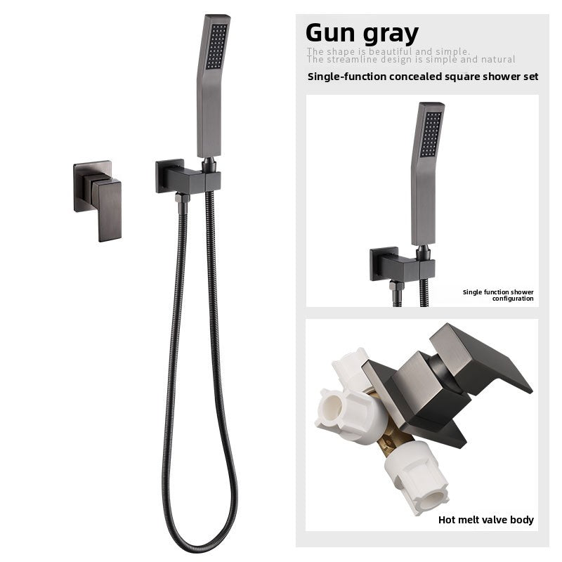 Concealed Wall-Mounted Shower Set with Handheld Showerhead